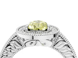 White gold Fancy Yellow Pear  Cut Halo Diamond Ring with Pavé Band and Four-Prong Setting_72