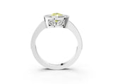 White gold Fancy Yellow Pear  Cut Halo Diamond Ring with Pavé Band and Milgrain Prong Setting_35