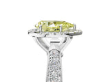 White gold Fancy Yellow Pear Cut Halo Diamond Ring with Pavé Band_29