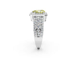 White gold Fancy Yellow Pear Cut Halo Diamond Ring with Round  Split Shank and Prong Setting_155