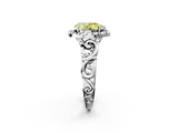 White gold Fancy Yellow Pear  Cut Halo Diamond Ring with Scrollwork Band and Four-Prong Setting_117