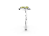 White gold Fancy Yellow Pear Cut Halo Diamond Ring with Solitaire Band and Prong Setting_26