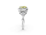 White gold Fancy Yellow Pear Cut Halo Diamond Split Shank Engagement Ring with Four-Prong Setting_2
