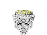 White gold Fancy Yellow Pear Cut Halo Diamond Split Shank Engagement Ring with Four-Prong Setting_5