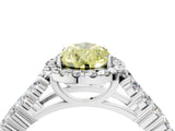 White gold Fancy Yellow Pear Cut Halo Pavé Diamond Engagement Ring with Split Shank and Four-Prong Setting_7