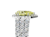 White gold Fancy Yellow Pear Cut Halo Pavé Diamond Engagement Ring with Split Shank and Four-Prong Setting_8
