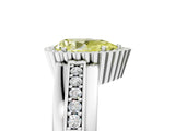 White gold Fancy Yellow Pear  Cut Halo Pave Band Four-Prong Ring_54