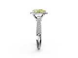 White gold Fancy Yellow Pear  Cut Halo Pave Band Four-Prong Setting Ring_22