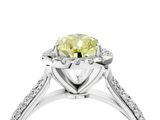 White gold Fancy Yellow Pear  Cut Halo Pave Band Four-Prong Setting Ring_24