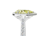 White gold Fancy Yellow Pear Cut Halo Round Diamond Pavé Band with Four-Prong Setting_20