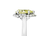 White gold Fancy Yellow Pear Cut Halo Round Diamond Solitaire Engagement Ring with Pave Band and Four-Prong Setting_29