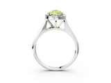 White gold Fancy Yellow Pear  Cut Halo Solitaire Engagement Ring with Square Band and Four-Prong Setting_15