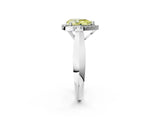 White gold Fancy Yellow Pear  Cut Halo Solitaire Engagement Ring with Square Band and Four-Prong Setting_182