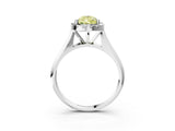 White gold Fancy Yellow Pear  Cut Halo Solitaire Engagement Ring with Square Band and Four-Prong Setting_187