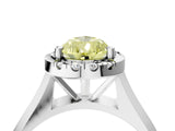 White gold Fancy Yellow Pear  Cut Halo Solitaire Engagement Ring with Square Band and Four-Prong Setting_194