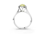White gold Fancy Yellow Pear  Cut Halo Solitaire Engagement Ring with Square Band and Four-Prong Setting_81