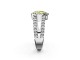 White gold Fancy Yellow Pear  Cut Halo Split Shank Diamond Ring with Four-Prong Setting_47