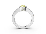White gold Fancy Yellow Pear  Cut Halo Split Shank Diamond Ring with Four-Prong Setting_48
