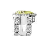 White gold Fancy Yellow Pear  Cut Halo Split Shank Diamond Ring with Four-Prong Setting_50