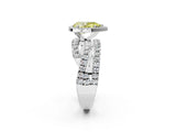 White gold Fancy Yellow Pear  Cut Halo Split Shank Prong Setting Ring_28