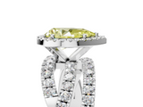 White gold Fancy Yellow Pear  Cut Halo Split Shank Prong Setting Ring_63