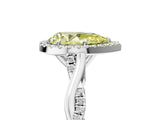 White gold Fancy Yellow Pear Cut Halo Twist Band with Four-Prong Setting_89