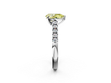 White gold Fancy Yellow Pear  Cut Pavé Band Solitaire Ring with Four-Prong Setting_59