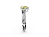 White gold Fancy Yellow Pear  Cut Pave Diamond Engagement Ring with Channel Set Band and Four-Prong Setting_20