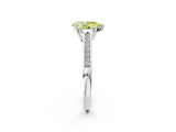 White gold Fancy Yellow Pear Cut Solitaire Cathedral Diamond Engagement Ring with Channel-Set Band and Four-Prong Setting_17
