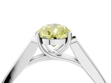 White gold Fancy Yellow Pear Cut Solitaire Cathedral Diamond Engagement Ring with Channel-Set Band and Four-Prong Setting_19