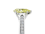 White gold Fancy Yellow Pear Cut Solitaire Cathedral Diamond Engagement Ring with Channel-Set Band and Four-Prong Setting_20