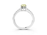 White gold Fancy Yellow Pear Cut Solitaire Diamond Engagement Ring with Pavé Band and Six-Prong Setting_15
