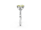 White gold Fancy Yellow Pear Cut Solitaire Diamond Engagement Ring with Pavé Band and Six-Prong Setting_26