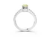 White gold Fancy Yellow Pear Cut Solitaire Diamond Engagement Ring with Pavé Band and Six-Prong Setting_27
