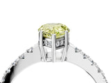 White gold Fancy Yellow Pear Cut Solitaire Diamond Engagement Ring with Pavé Band and Six-Prong Setting_28