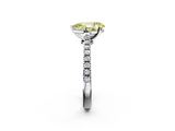 White gold Fancy Yellow Pear  Cut Solitaire Diamond Engagement Ring with Pave Band and Four-Prong Setting_160