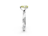 White gold Fancy Yellow Pear Cut Solitaire Diamond Engagement Ring with Twisted Pave Band and Four-Prong Setting_21