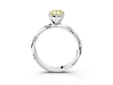 White gold Fancy Yellow Pear Cut Solitaire Diamond Engagement Ring with Twisted Pave Band and Four-Prong Setting_22