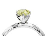 White gold Fancy Yellow Pear Cut Solitaire Diamond Engagement Ring with Twisted Pave Band and Four-Prong Setting_23