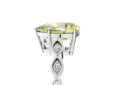 White gold Fancy Yellow Pear Cut Solitaire Diamond Ring with Infinity Twist Band and Four-Prong Setting_5