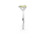 White gold Fancy Yellow Pear Cut Solitaire Diamond Ring with Six-Prong Setting and Classic Band_2