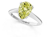White gold Fancy Yellow Pear Cut Solitaire Diamond Ring with Six-Prong Setting and Classic Band_27