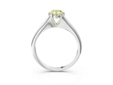 White gold Fancy Yellow Pear Cut Solitaire Diamond Ring with Six-Prong Setting and Classic Band_3