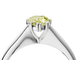 White gold Fancy Yellow Pear Cut Solitaire Diamond Ring with Six-Prong Setting and Classic Band_4