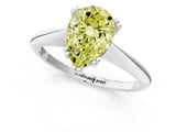 White gold Fancy Yellow Pear Cut Solitaire Diamond Ring with Six-Prong Setting and Classic Band_51