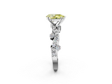 White gold Fancy Yellow Pear  Cut Solitaire Diamond Twisted Band with Pave Setting_26