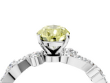 White gold Fancy Yellow Pear  Cut Solitaire Diamond Twisted Band with Pave Setting_28