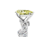 White gold Fancy Yellow Pear  Cut Solitaire Diamond Twisted Band with Pave Setting_29