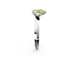 White gold Fancy Yellow Pear  Cut Solitaire Engagement Ring with Flat Band and Four-Prong Setting 3