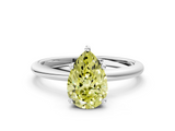 White gold Fancy Yellow Pear  Cut Solitaire Engagement Ring with Four-Prong Setting and Classic Band_20
